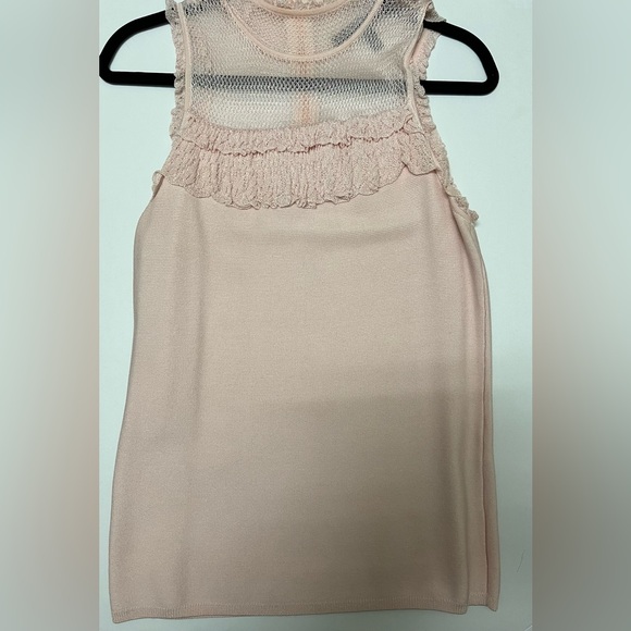 White House Black Market sleeveless high neck ruffle pullover sweater size M - Picture 2 of 8